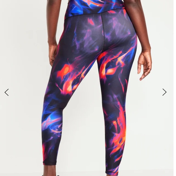 NWT OLD NAVY High-Waisted PowerSoft 7/8 Leggings Color: Pink Swir - Picture 5 of 8